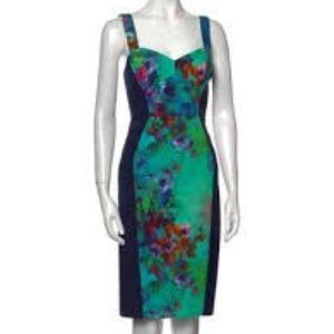 Black Halo 0 sheath dress watercolor print